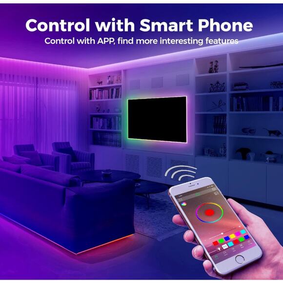 RGB-IC LED Rope Light - Dynamic Neon Rope Light with Remote, - Picture 3 of 7